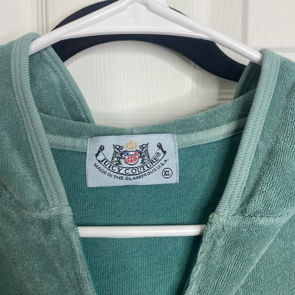 Vintage Juicy Couture Teal Velour Hoodie and Pants Set - Picture 2 of 13